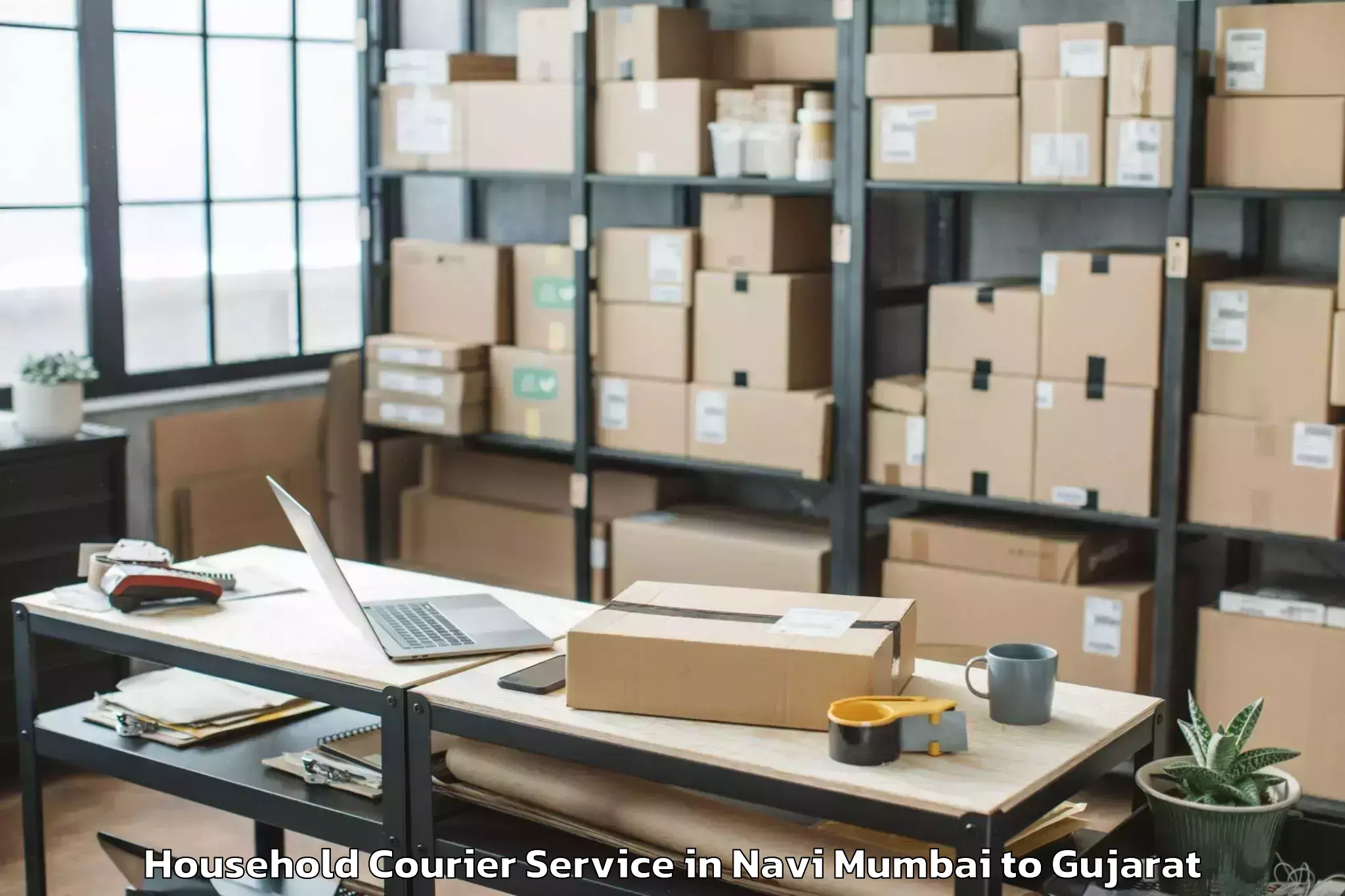 Get Navi Mumbai to Ahmedabad Household Courier